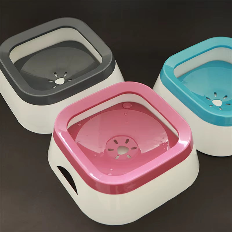 Dog Drinking Water Bowl Floating Non-Wetting Mouth Cat Bowl without Spill Drinking Water Dispenser Plastic Anti-Over Dog Bowl