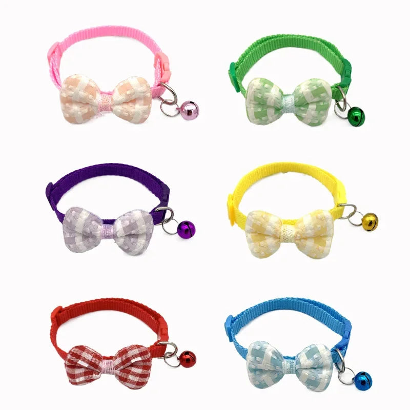 Pet Collars New Pet Bow Bell Collars Cute Cat Collars Pet Supplies Multicolor Adjustable Pet Dressing Tool Pet Accessories