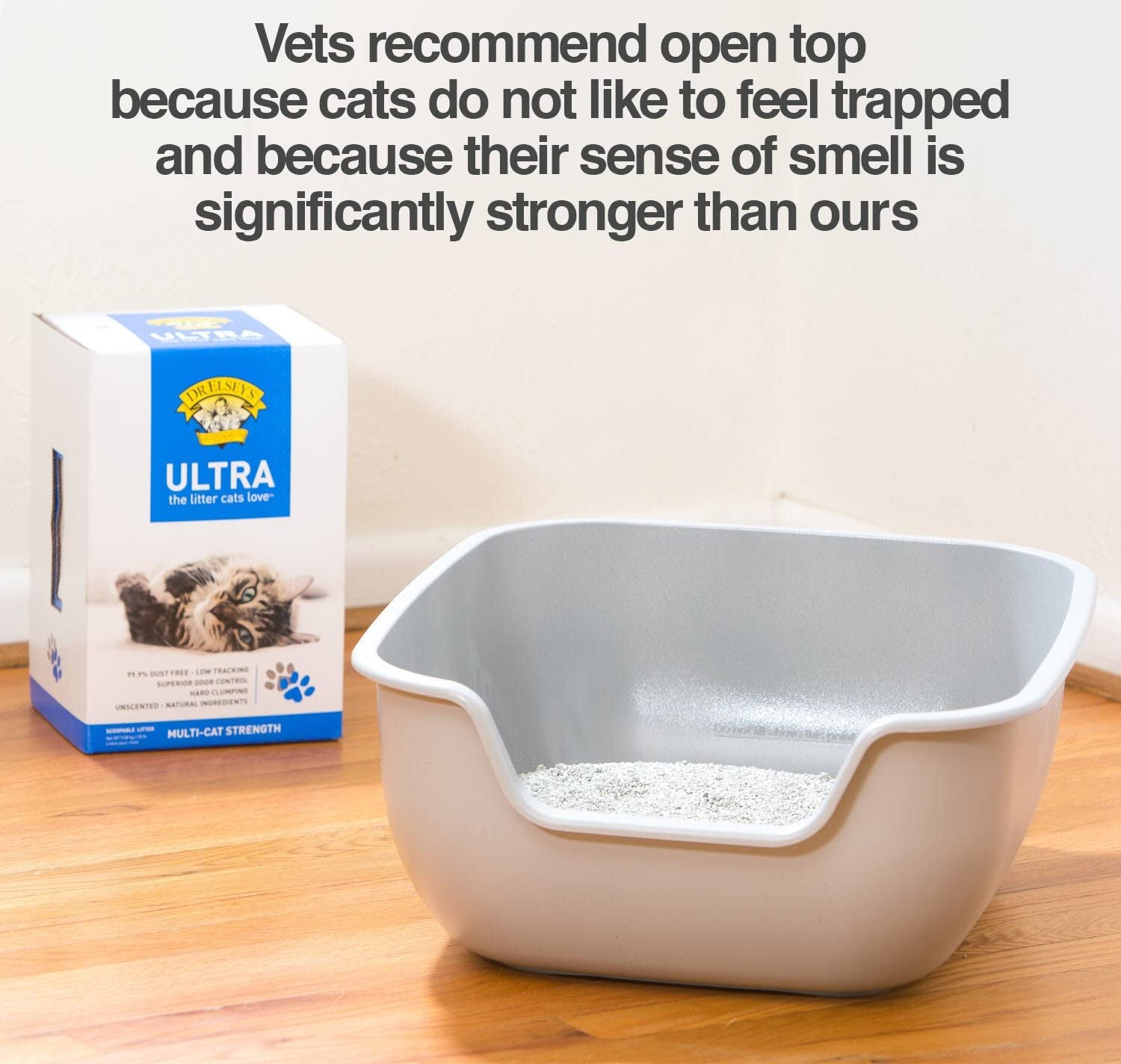 Betterbox Cat Litter Box, Non-Stick Large Litter Box (Kitty Litter Box-Pet Safe Non-Stick Coating for Easy Cleaning of Cat Litter) Litter Pans Made of Stronger ABS Plastic Single or Two Pack